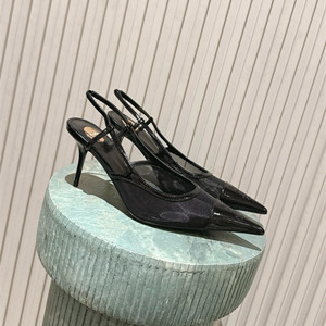 ysl yves saint laurent 7.5cm renee slingback pumps in mesh