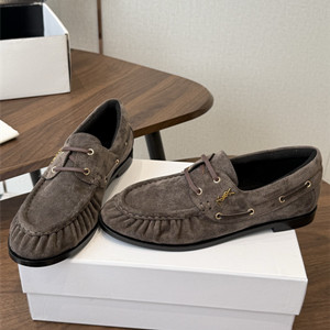 ysl yves saint laurent le loafer boat shoes in suede