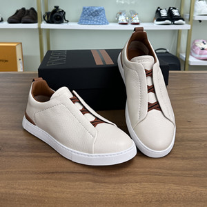 clear stock zegna deerskin triple stitch™ sneakers shoes size：43