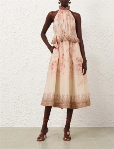 zimmermann illuminate halter midi dress